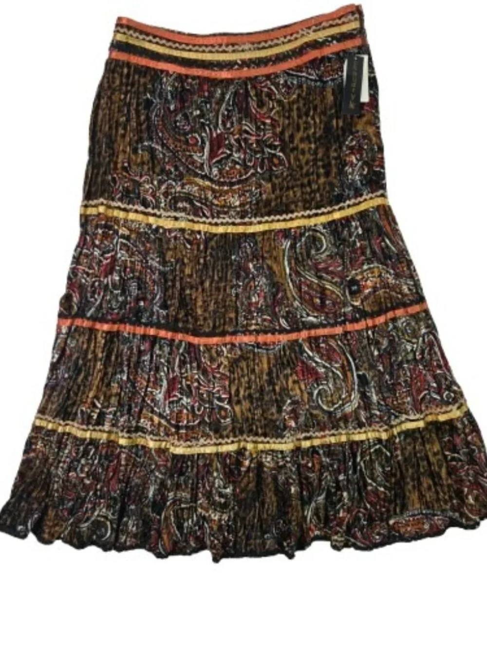 Vtg NWT Velvet Maxi Skirt M Animal Print Paisley Whimsigoth Fairy Grunge Y2K 90s - Picture 2 of 7